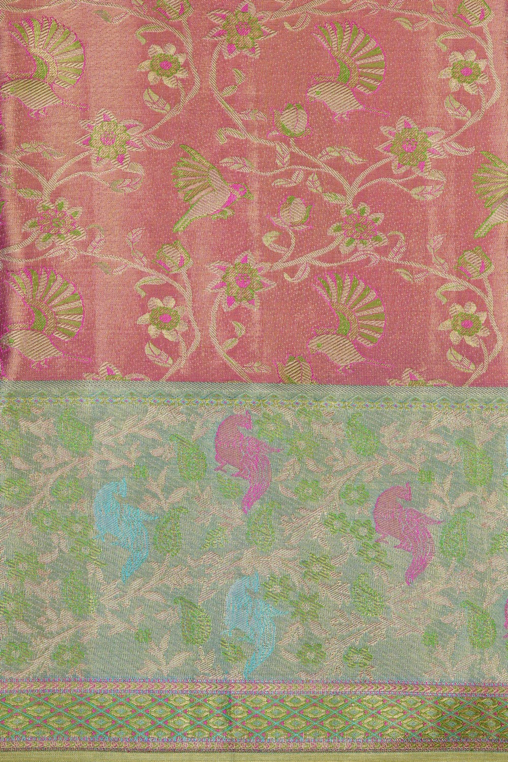 Image of Kanjivaram Silk Tissue Brocade Saree