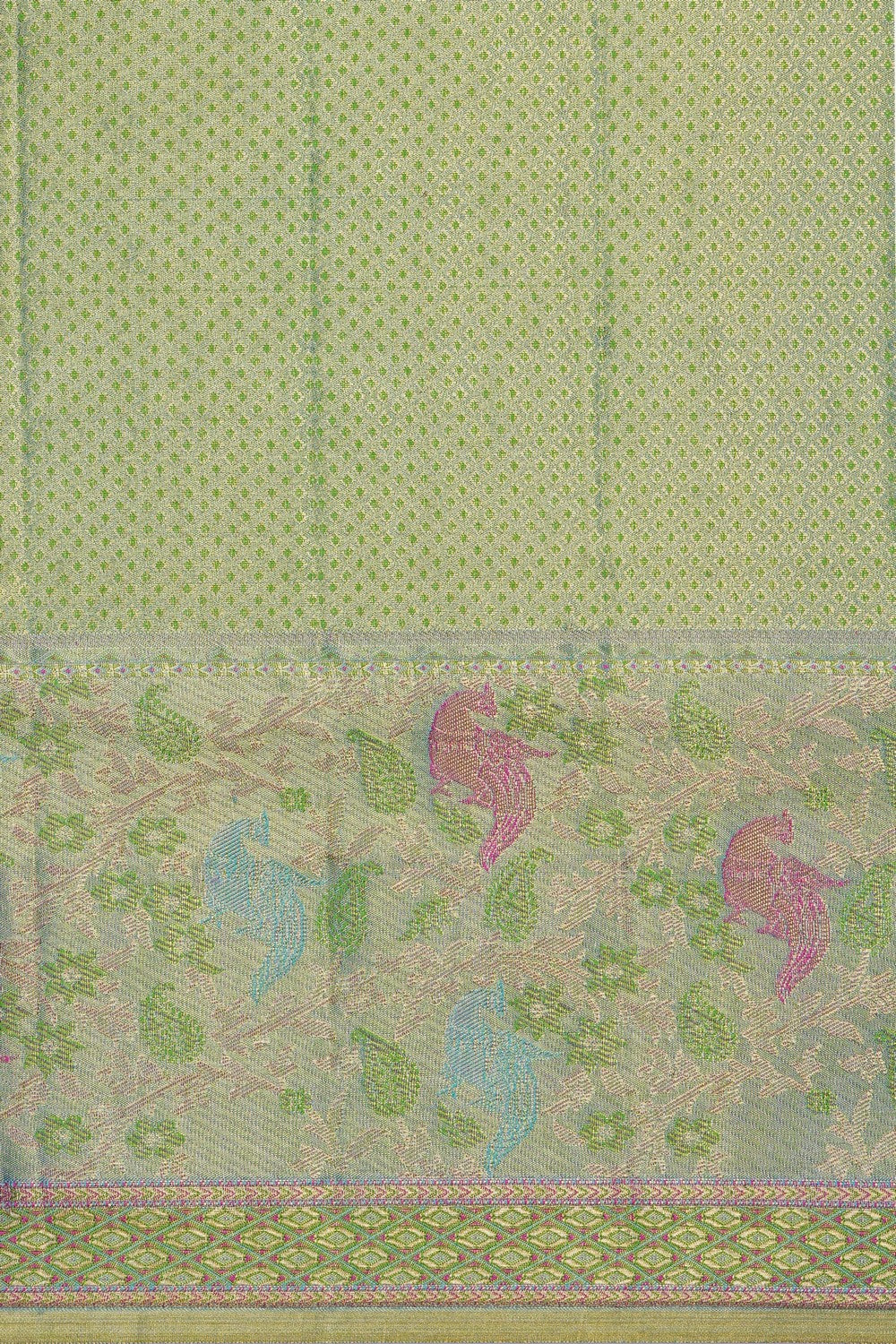 Image of Kanjivaram Silk Tissue Brocade Saree