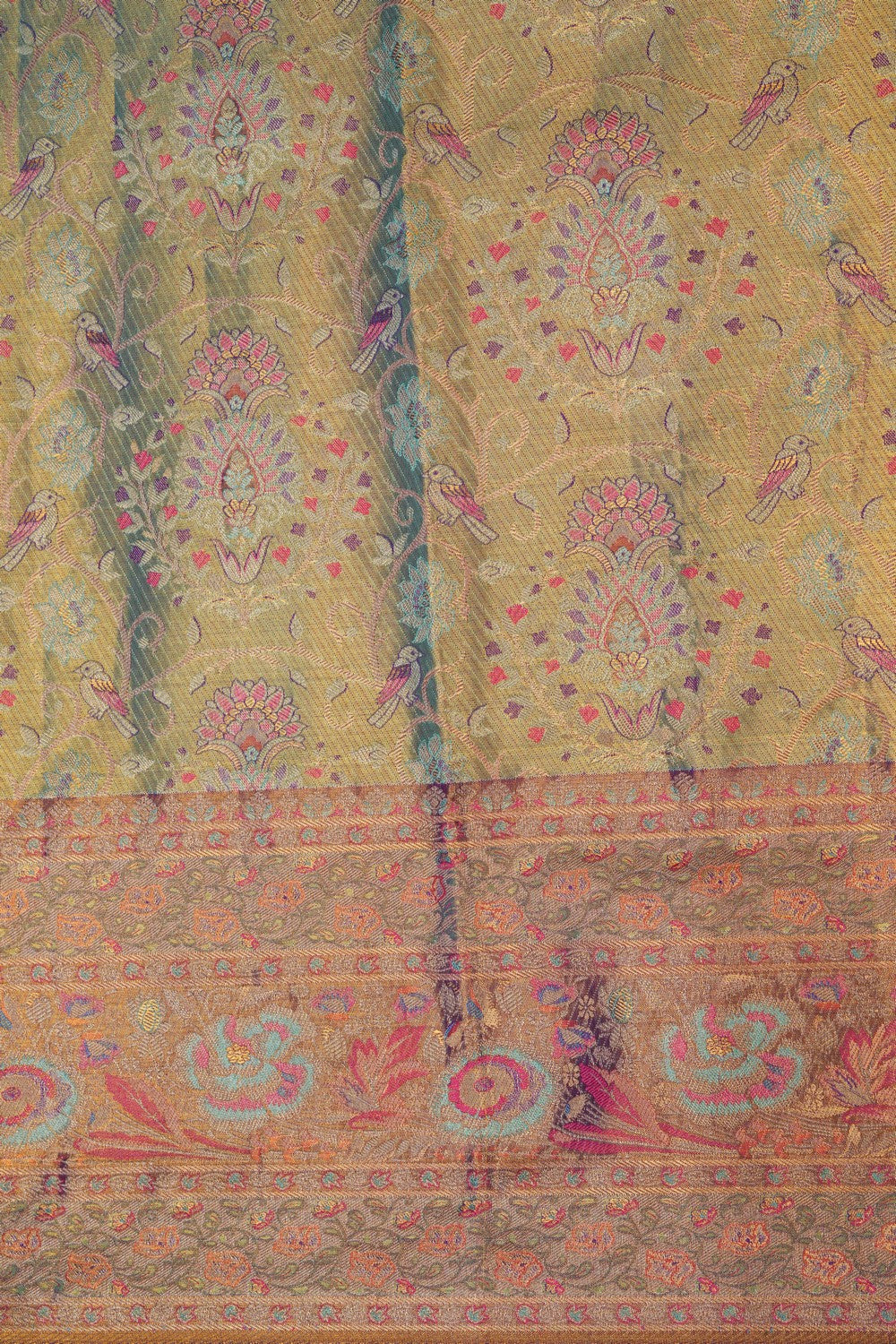 Image of Kanjivaram Silk Tissue Brocade Saree