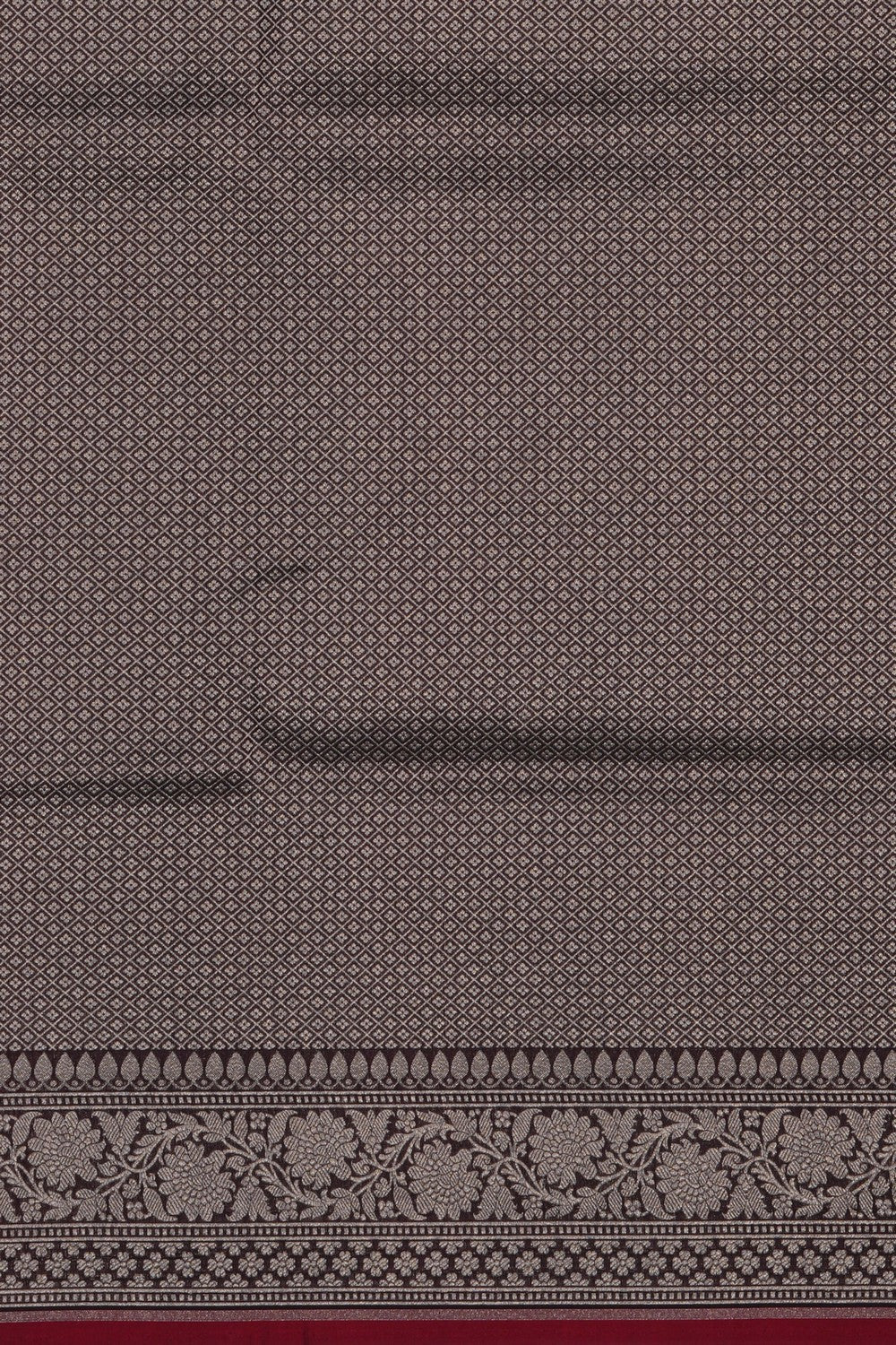 Image of Banarasi Silk Brocade Brown Saree