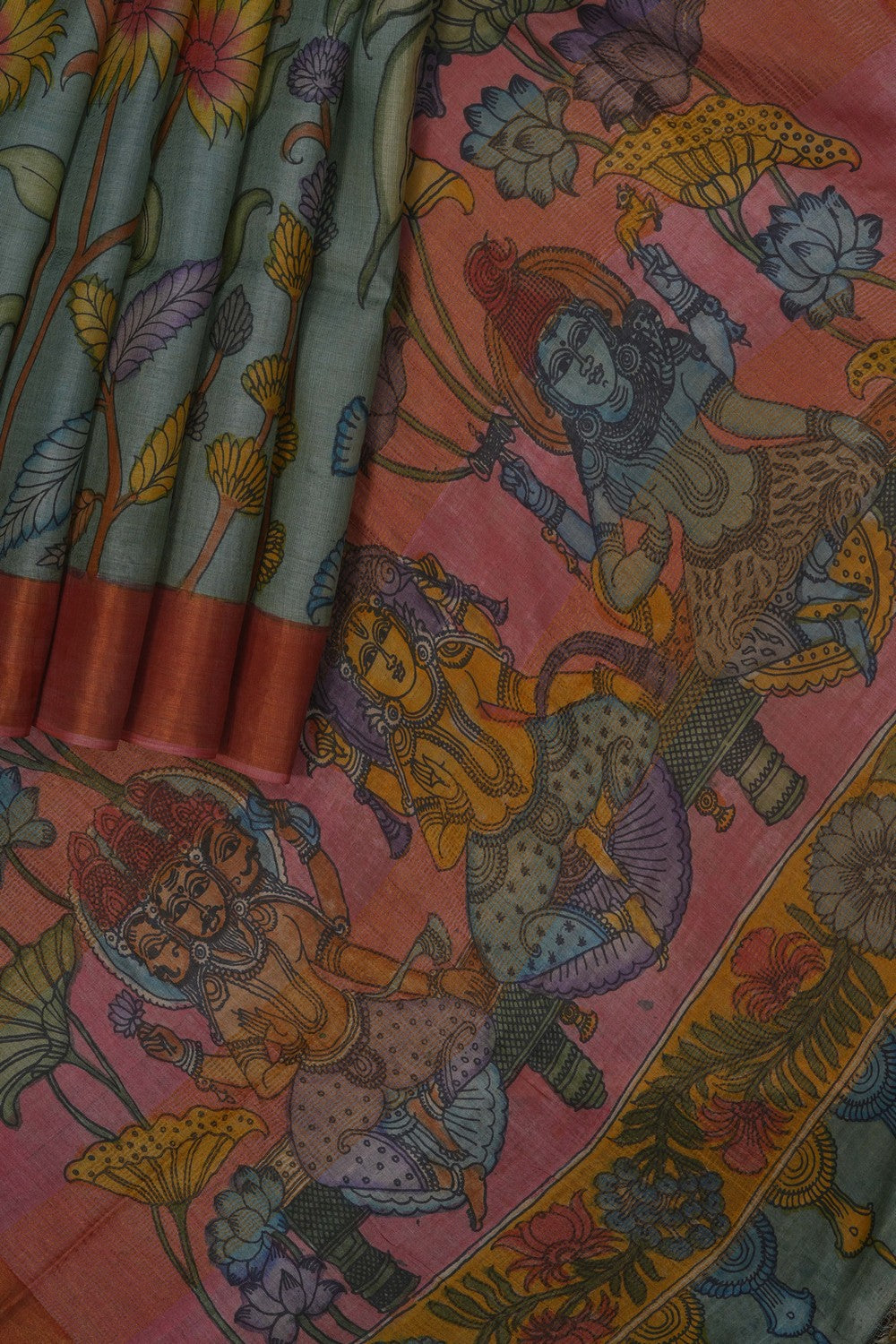 Image of Kalamkari Painting Saree