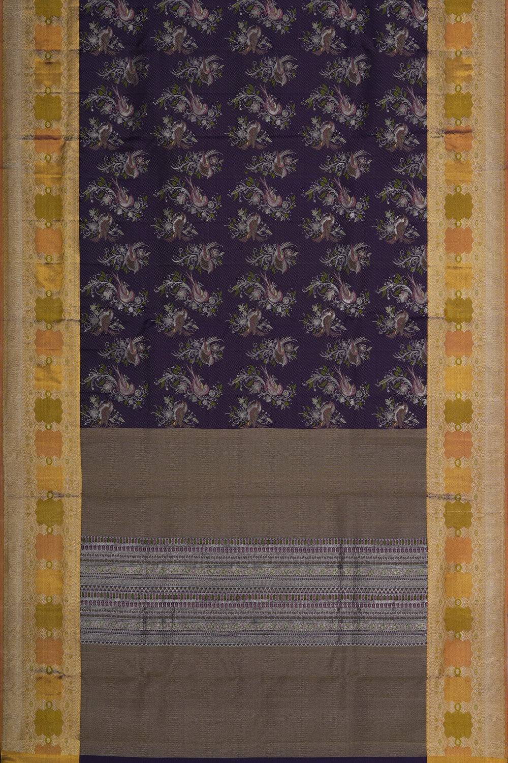 Image of Kanjivaram Silk Brocade Purple Saree