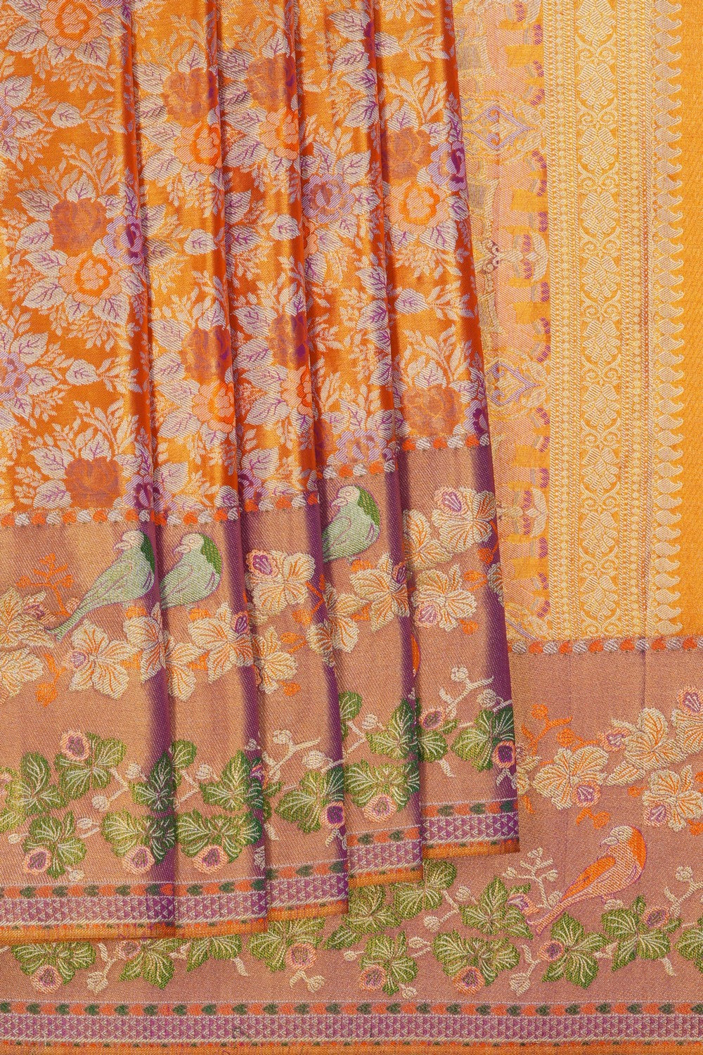 Image of Kanjivaram Silk Tissue Brocade Saree