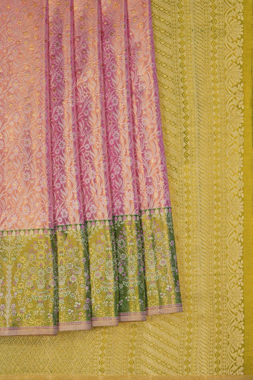 Image of Kanjivaram Silk Tissue Brocade Saree