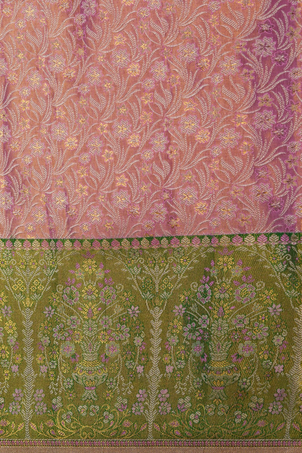 Image of Kanjivaram Silk Tissue Brocade Saree