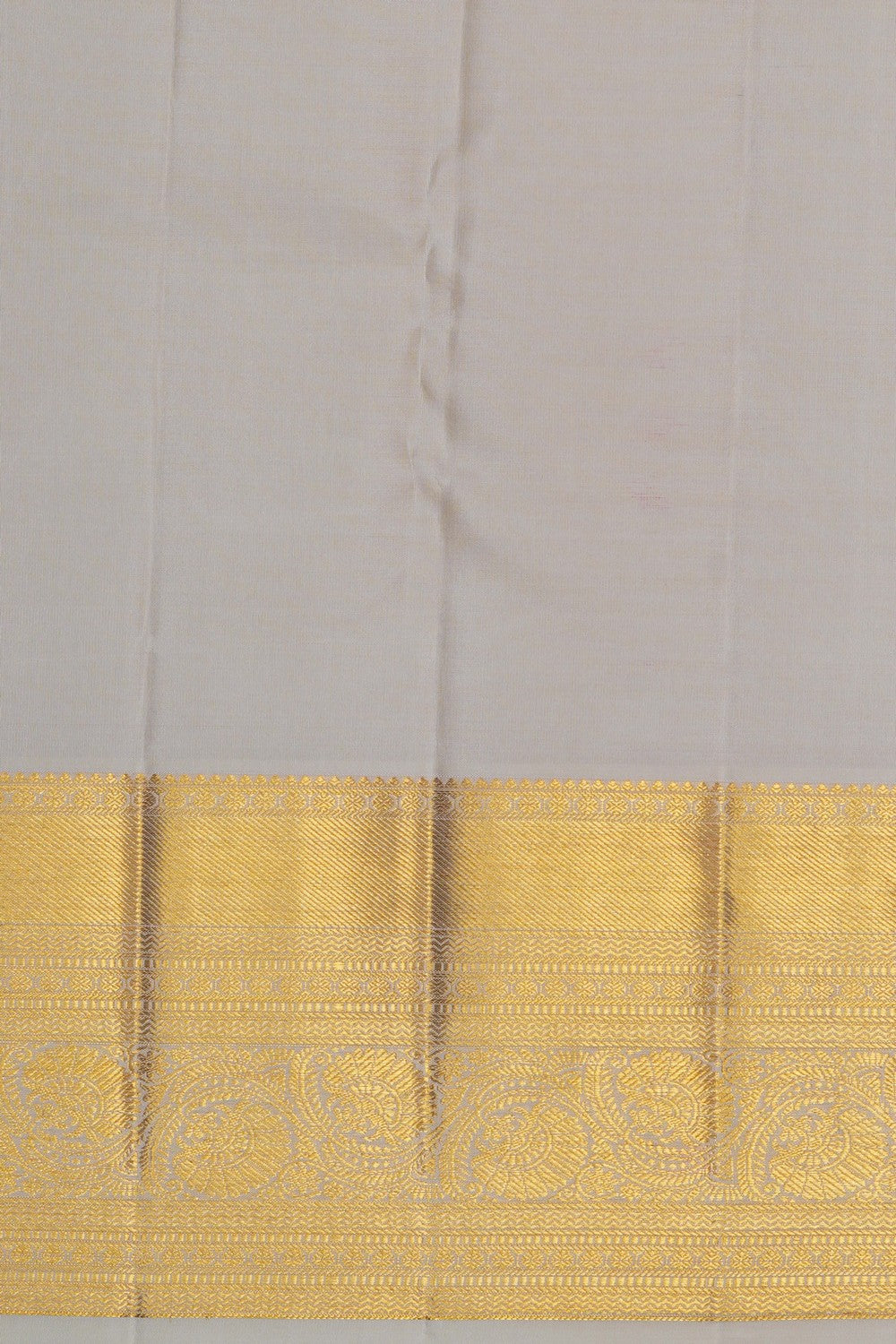 Image of Kanjivaram Silk Brocade Off-White Saree