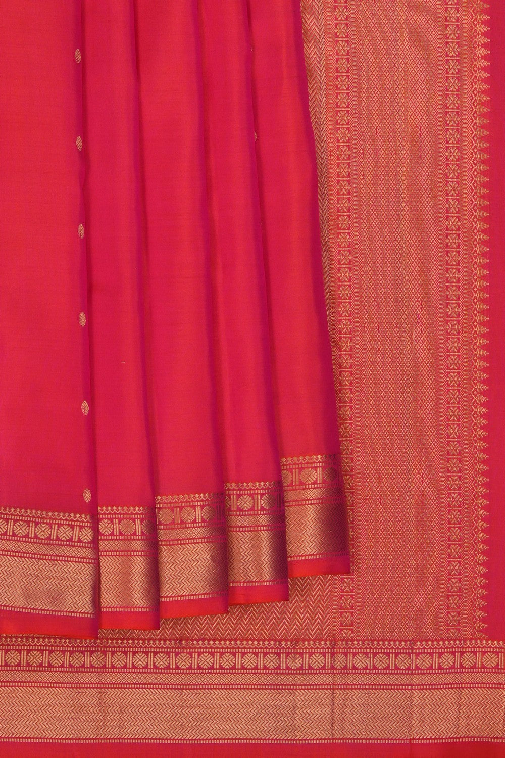 Image of South Silk Fuchsia-Pink Saree