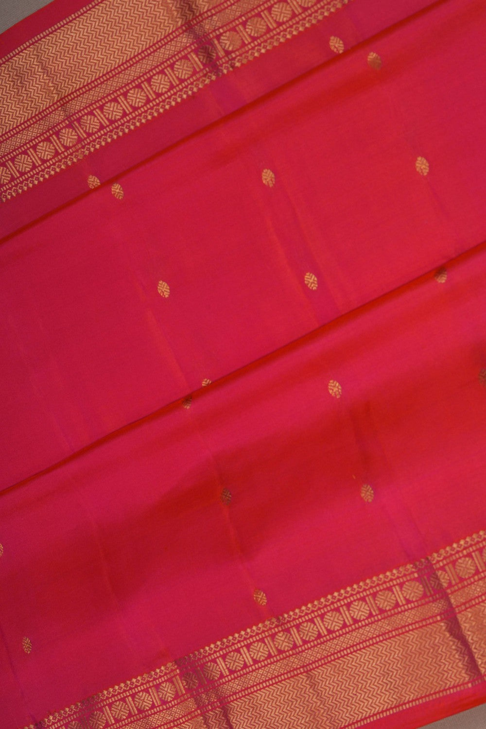 Image of South Silk Fuchsia-Pink Saree