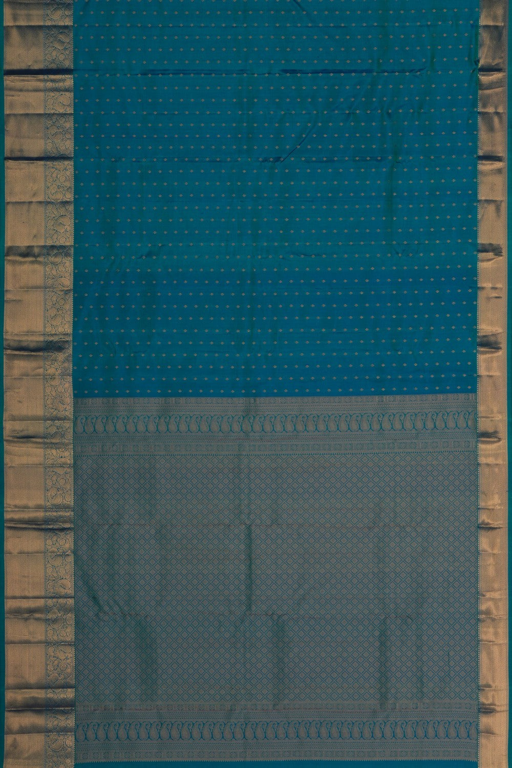 Image of South Silk Teal Blue Saree