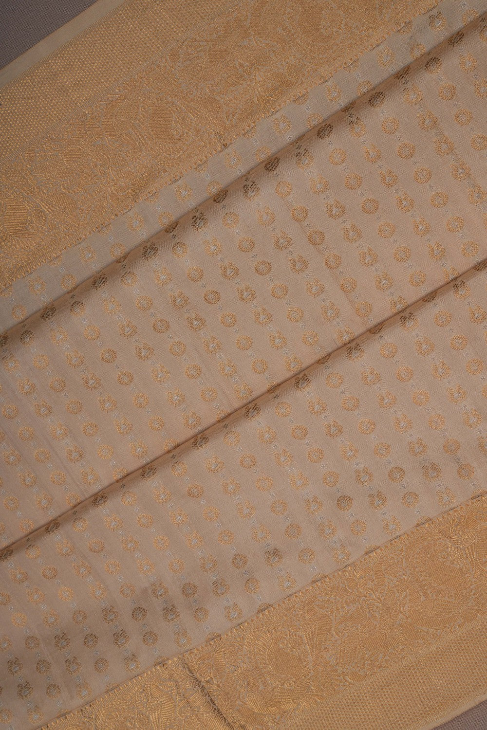 Image of South Silk Off-White Saree