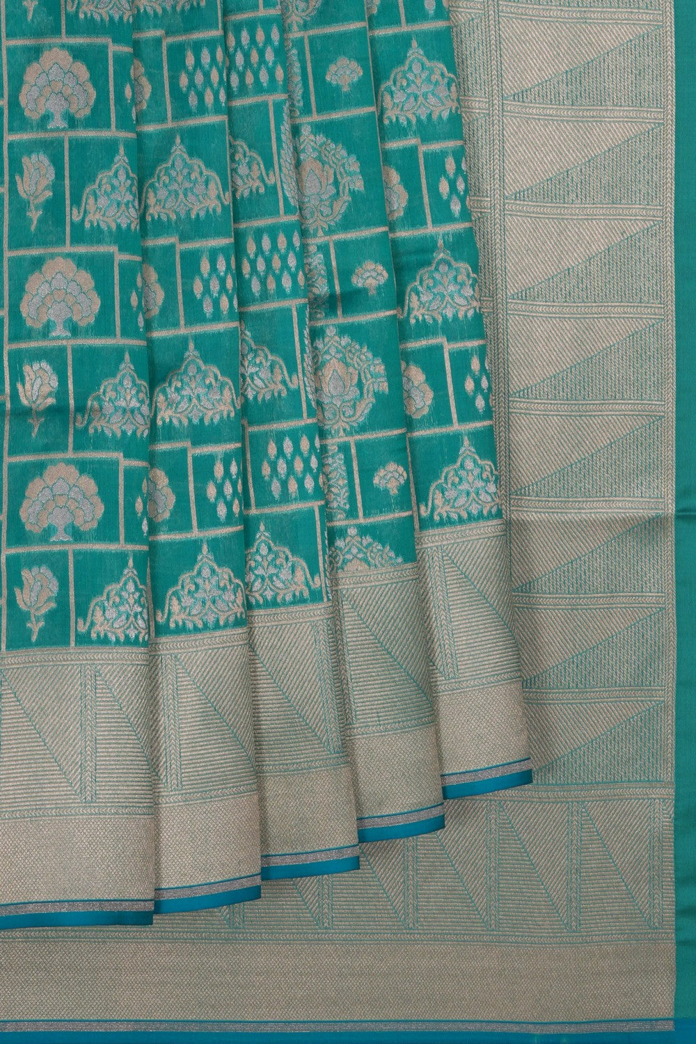 Image of Banarasi Silk Sea-Green Saree