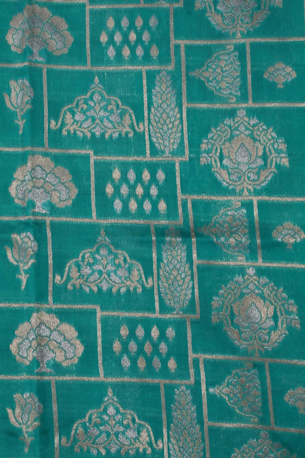 Image of Banarasi Silk Sea-Green Saree