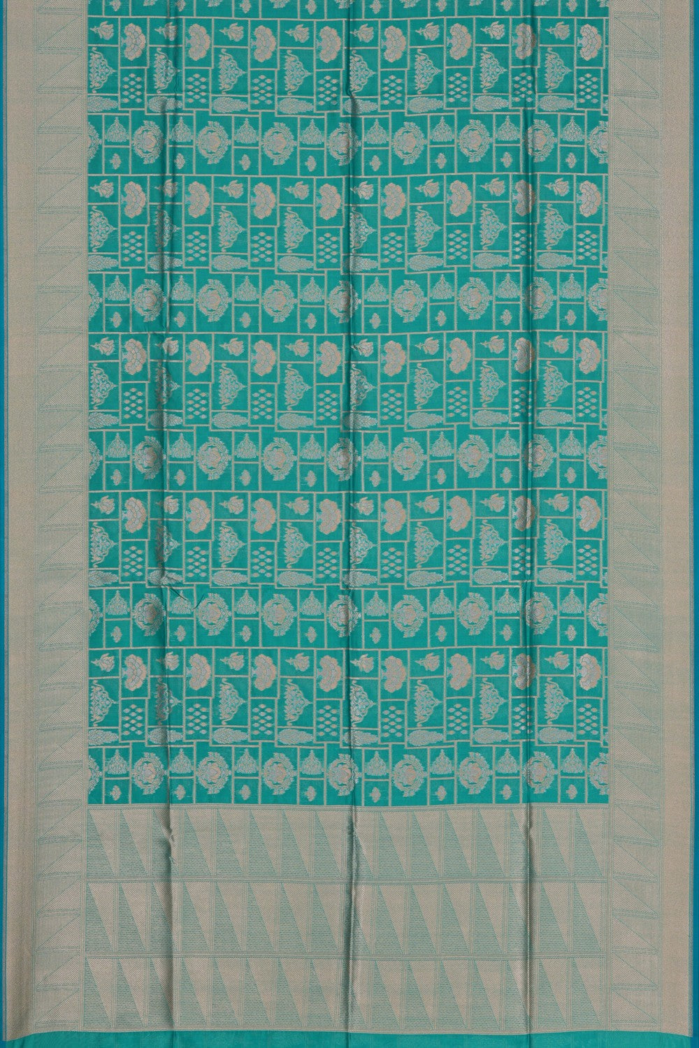 Image of Banarasi Silk Sea-Green Saree