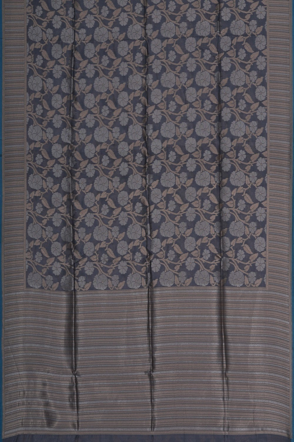 Image of Banarasi Silk Brocade Grey Saree