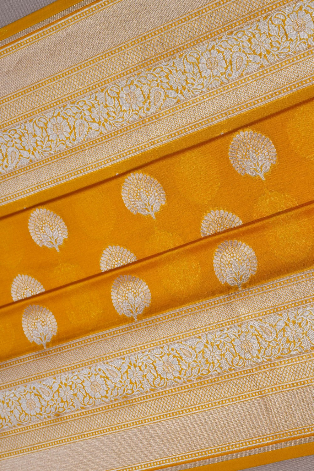 Image of Banarasi Silk Yellow Saree