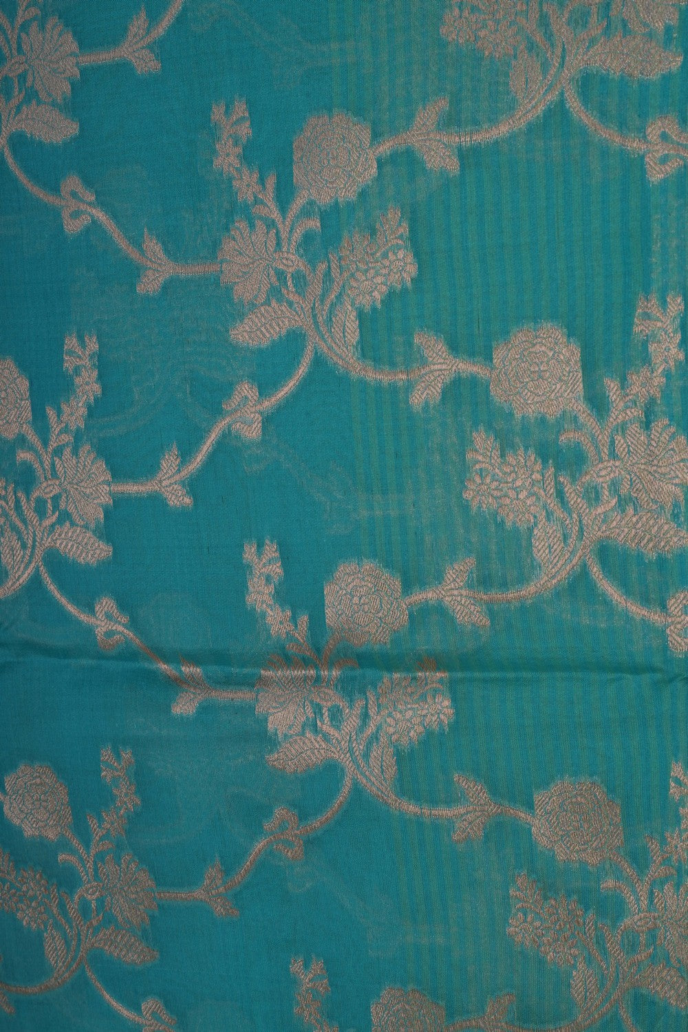 Image of Banarasi Silk Brocade Turquoise Green Saree
