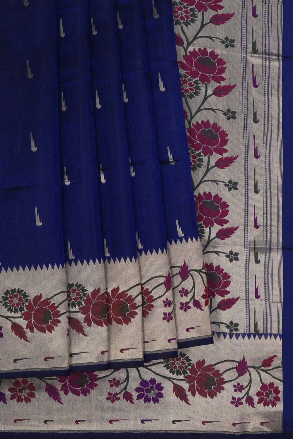Image of Banarasi Silk Navy Blue Saree