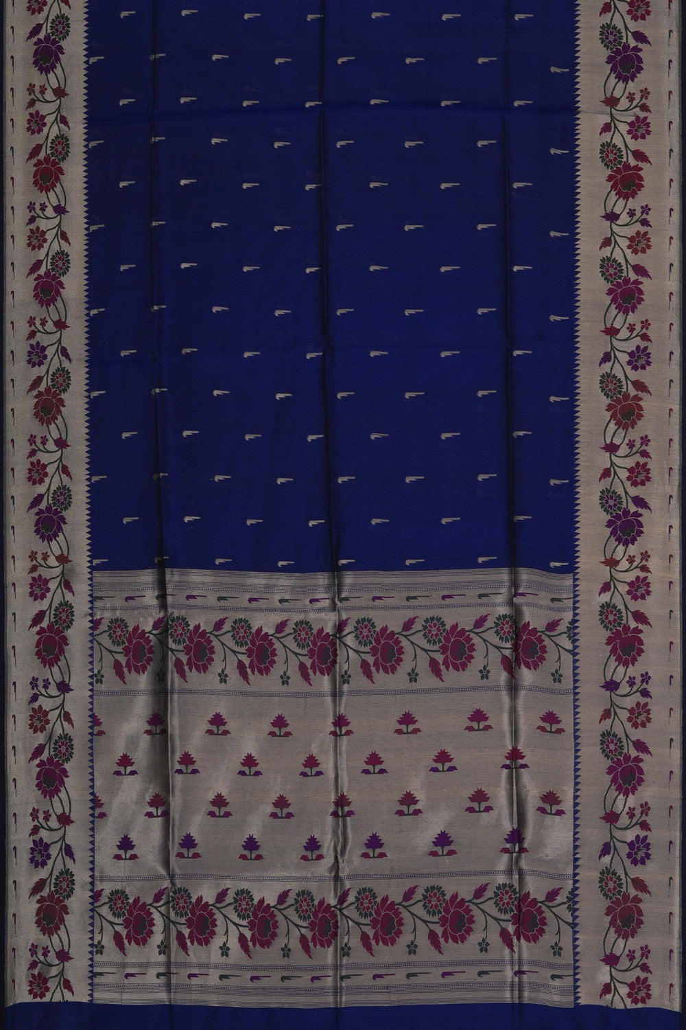 Image of Banarasi Silk Navy Blue Saree
