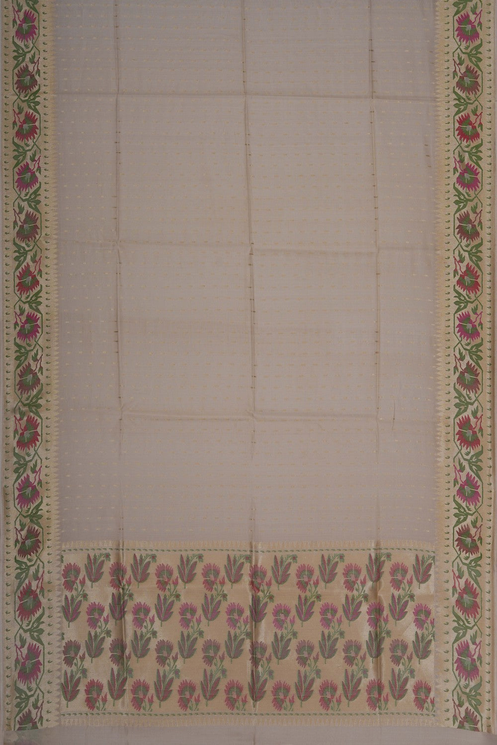 Image of Banarasi Silk Ivory Off-White Saree
