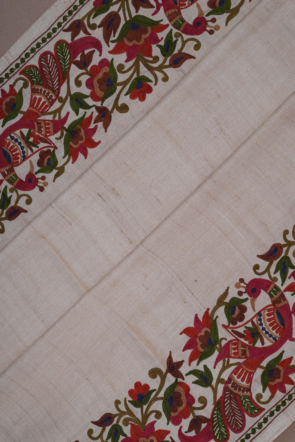 Image of A Tussar Silk Embroidered Saree
