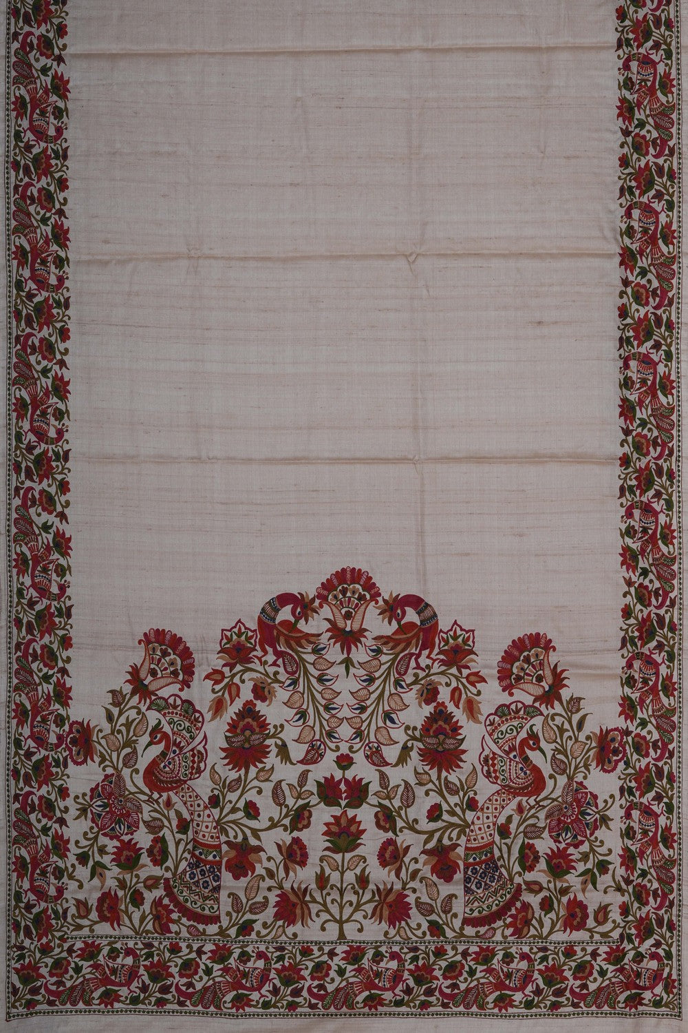 Image of A Tussar Silk Embroidered Saree