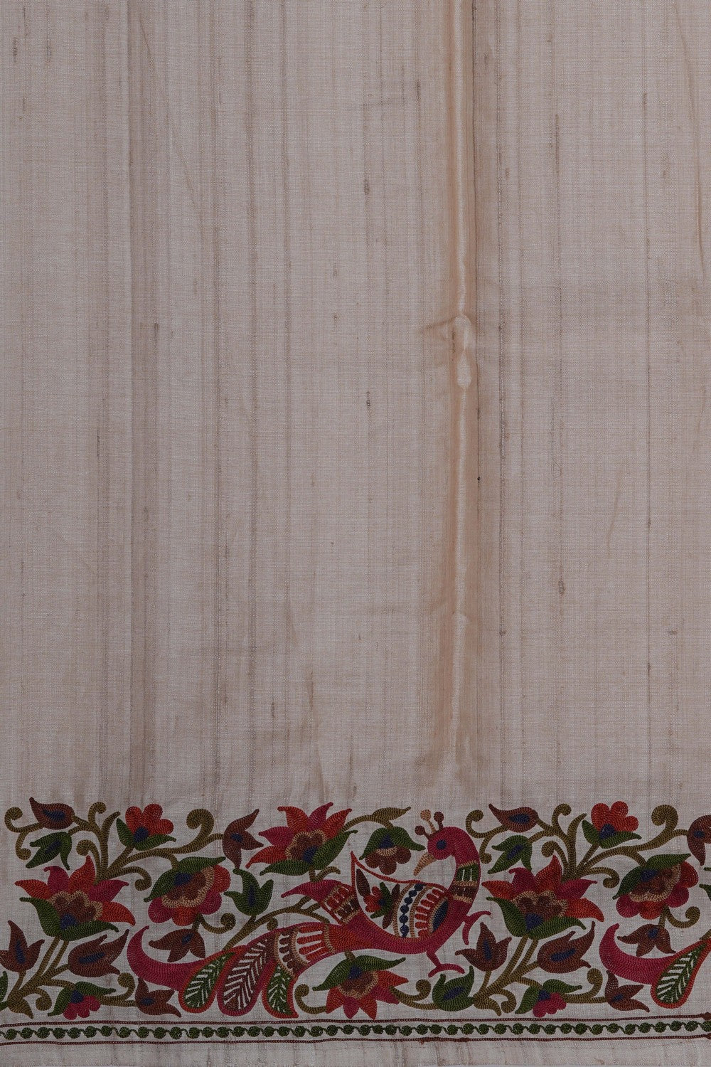 Image of A Tussar Silk Embroidered Saree