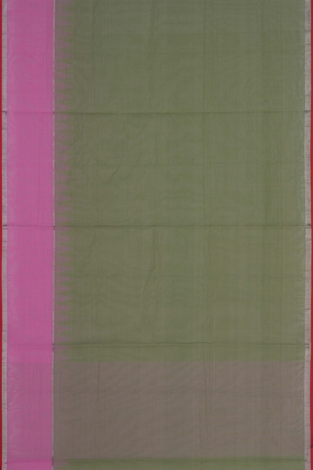 Image of Ponduru Cotton Sage Green Saree