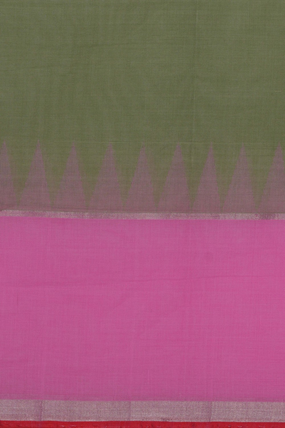 Image of Ponduru Cotton Sage Green Saree