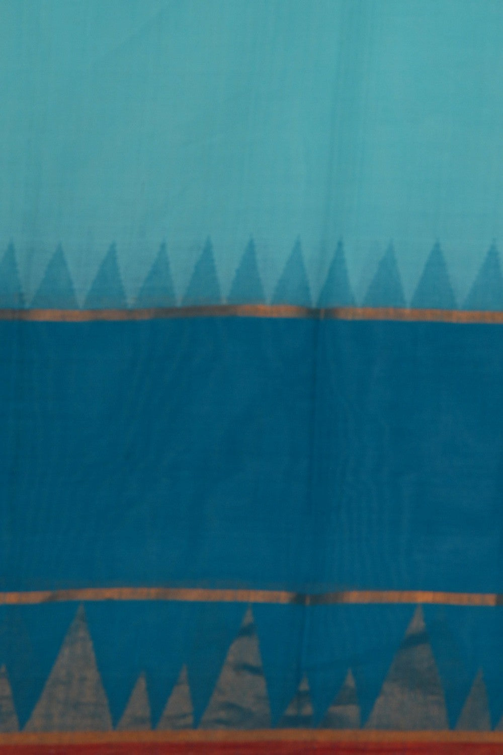Image of Ponduru Cotton Turquoise-Blue Saree