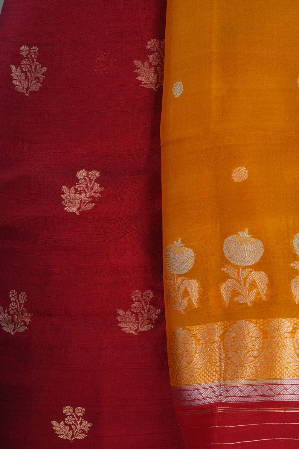 Image of Elegant Banarasi Dupion Silk Suit Material (3 Pcs Set)