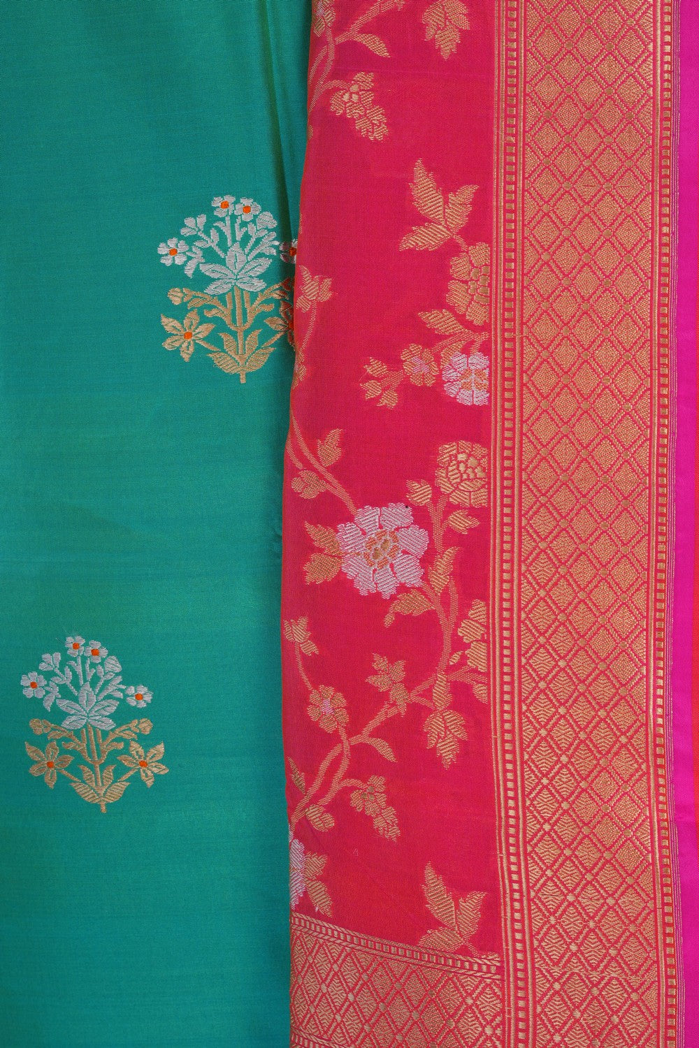 Image of Elegant Banarasi Katan Silk Suit Material (3 Pcs Set)