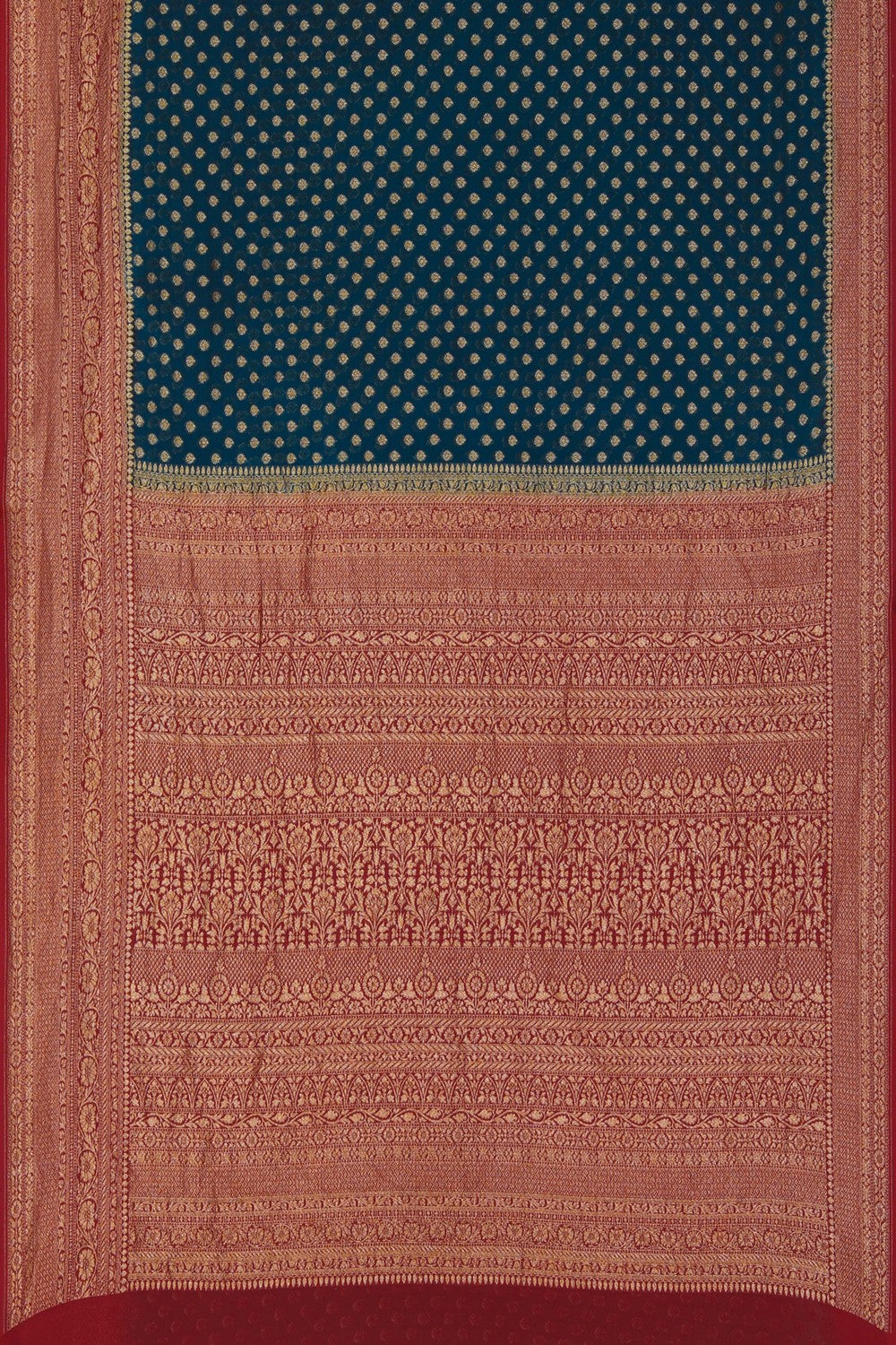 Image of Banarasi Georgette Peacock Blue Saree