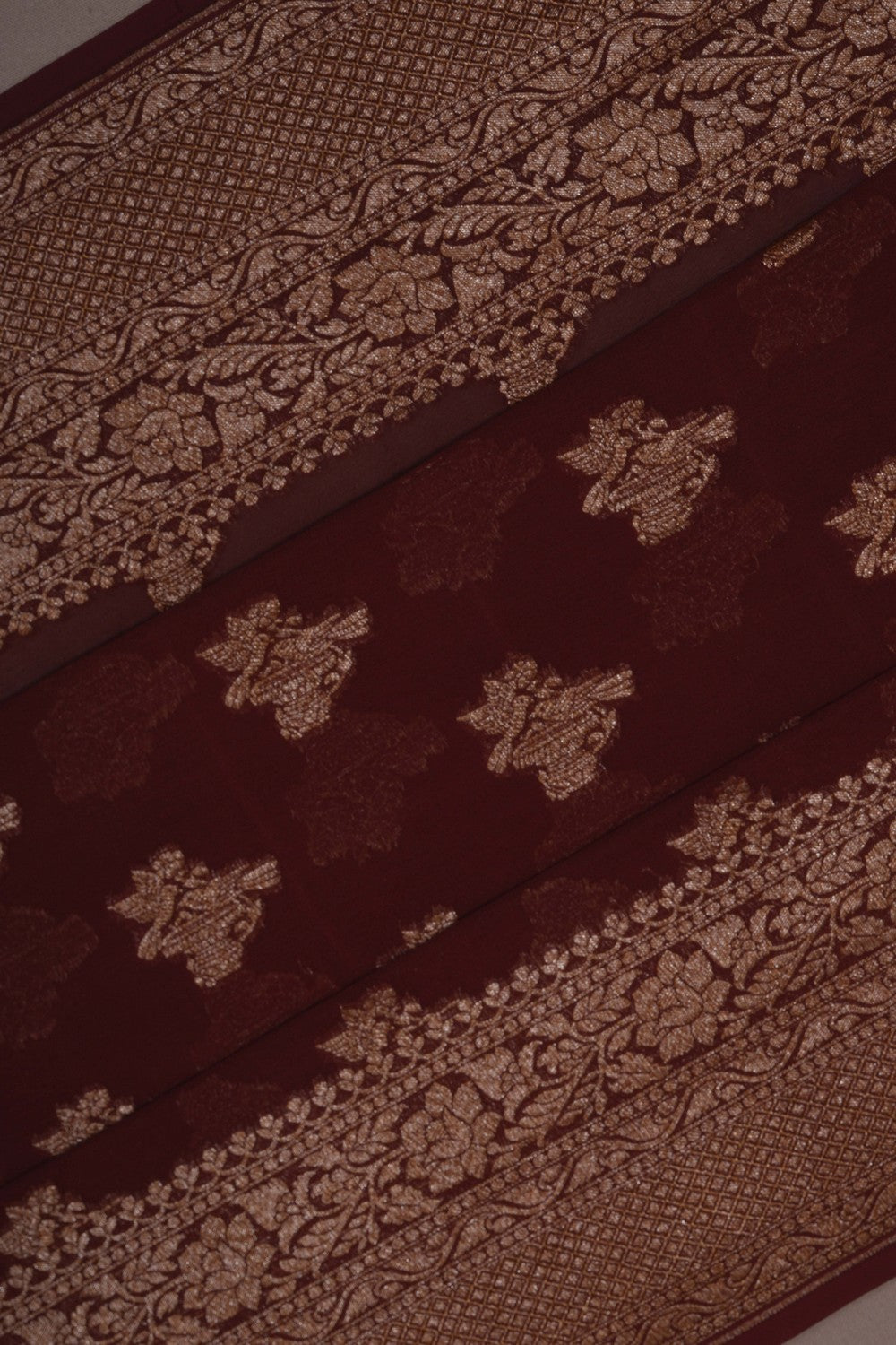 Image of Banarasi Georgette Brown Saree