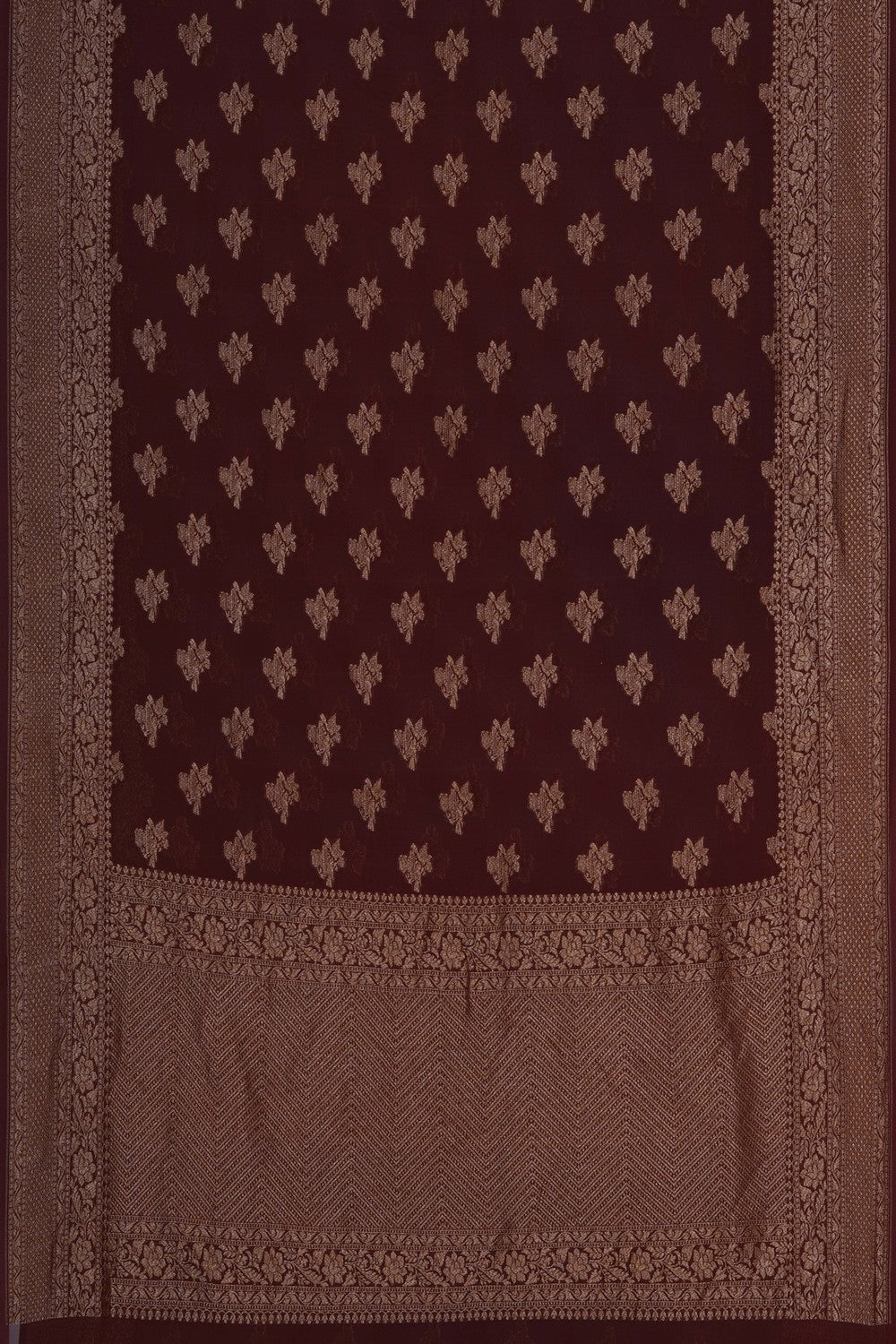 Image of Banarasi Georgette Brown Saree