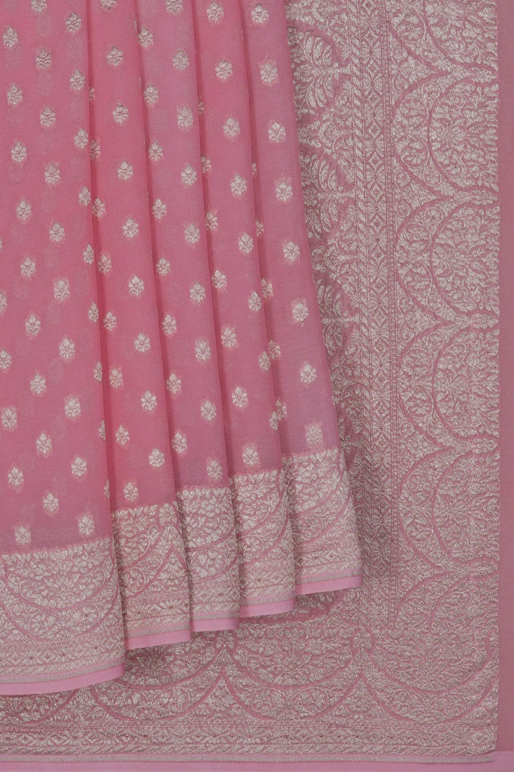 Image of Banarasi Georgette Pink Saree