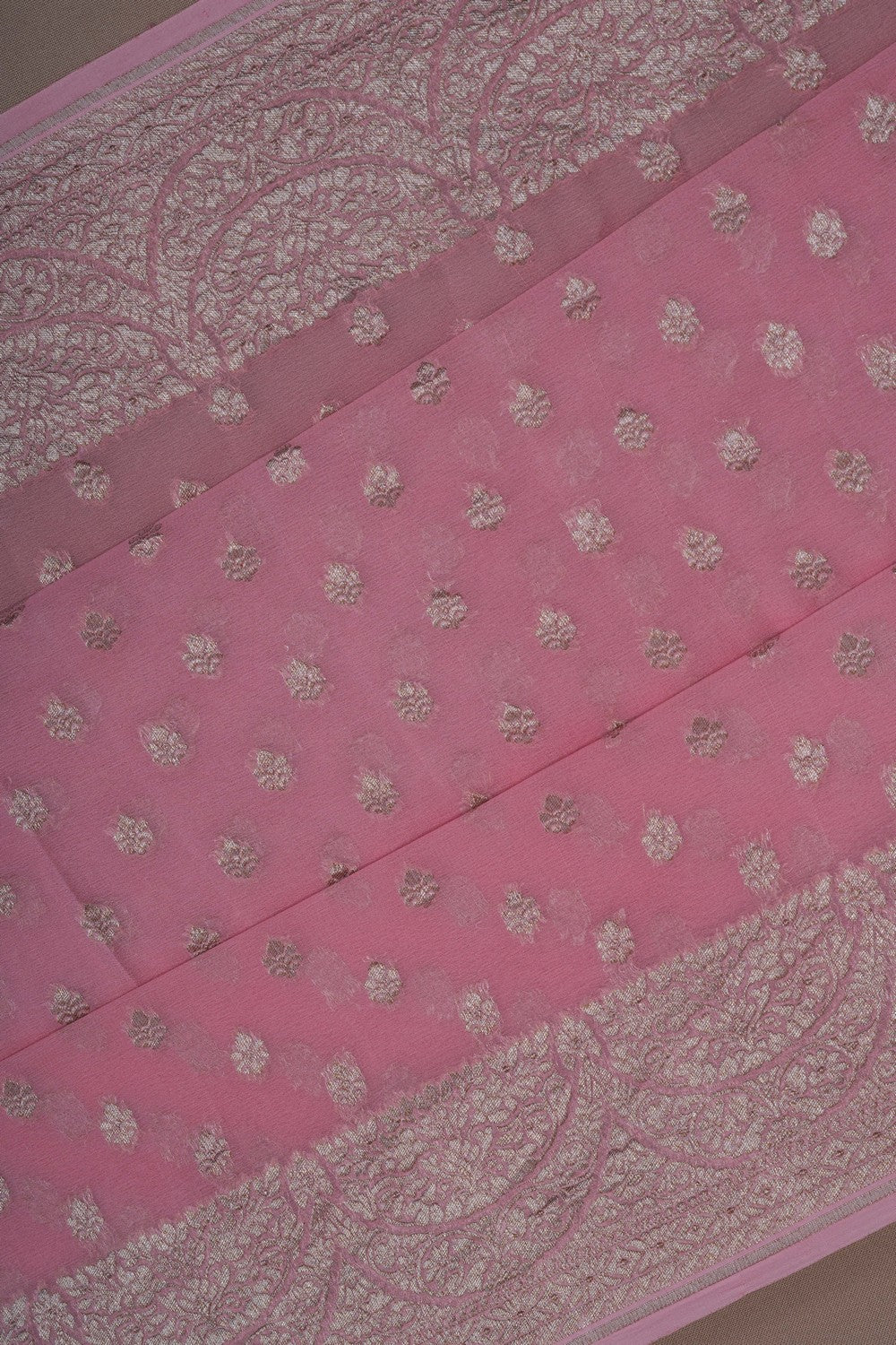Image of Banarasi Georgette Pink Saree