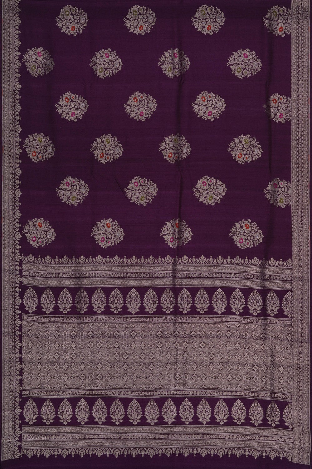 Image of Banarasi Tussar Silk Purple Saree