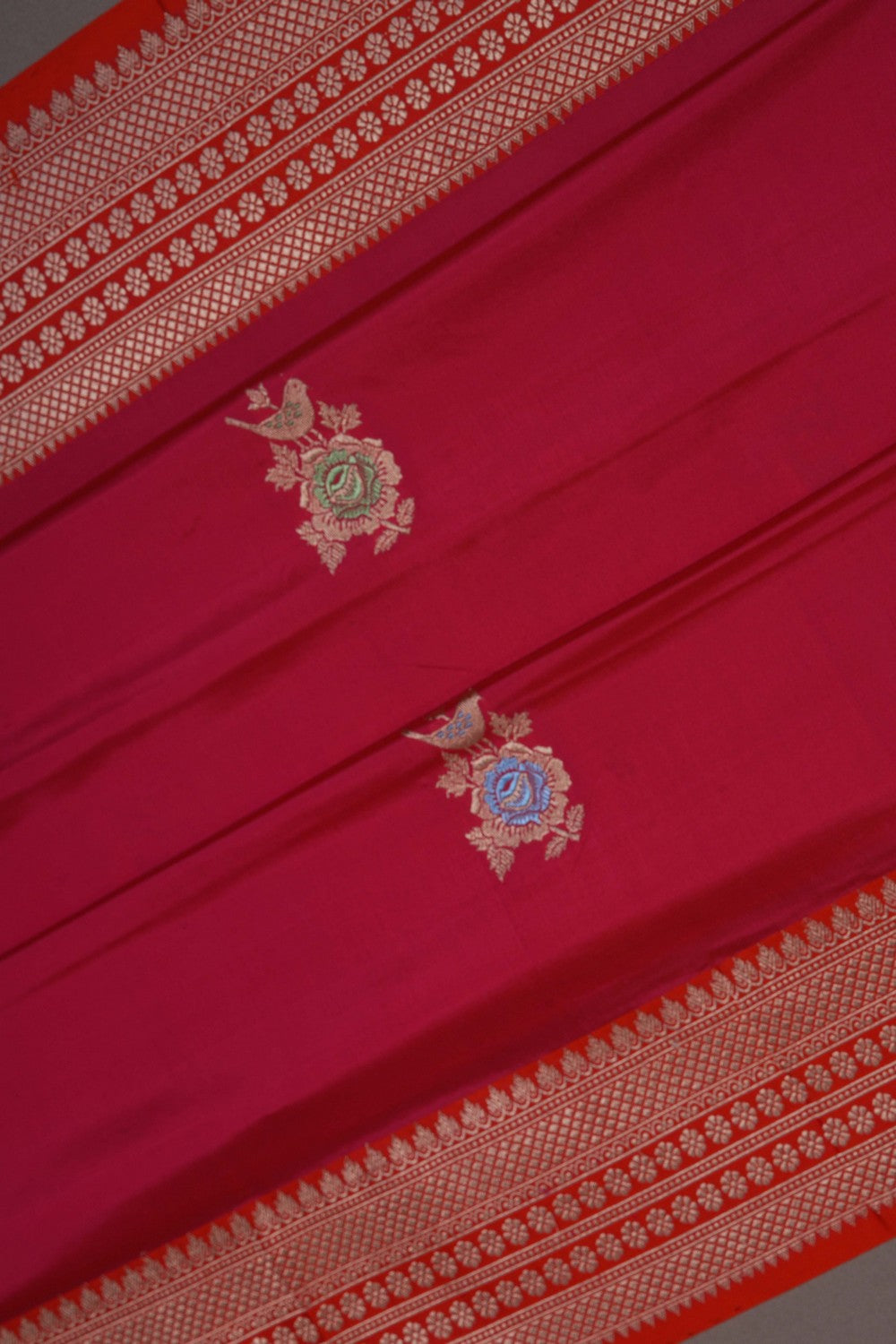 Image of Banarasi Silk Red Saree