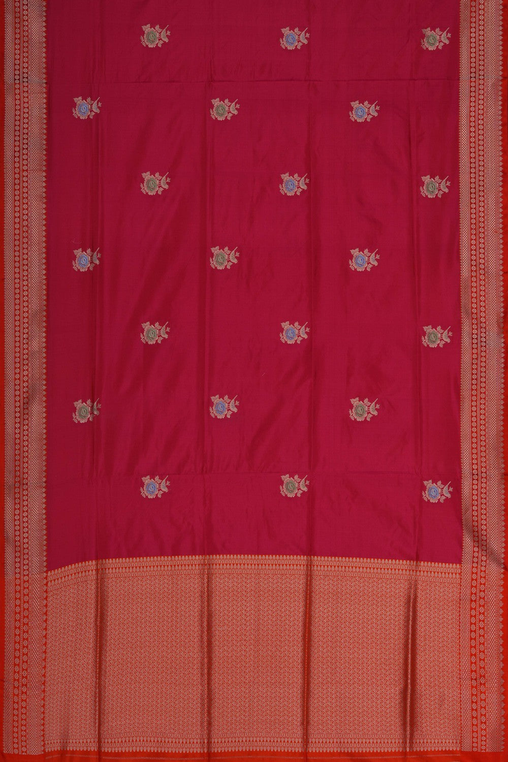 Image of Banarasi Silk Red Saree