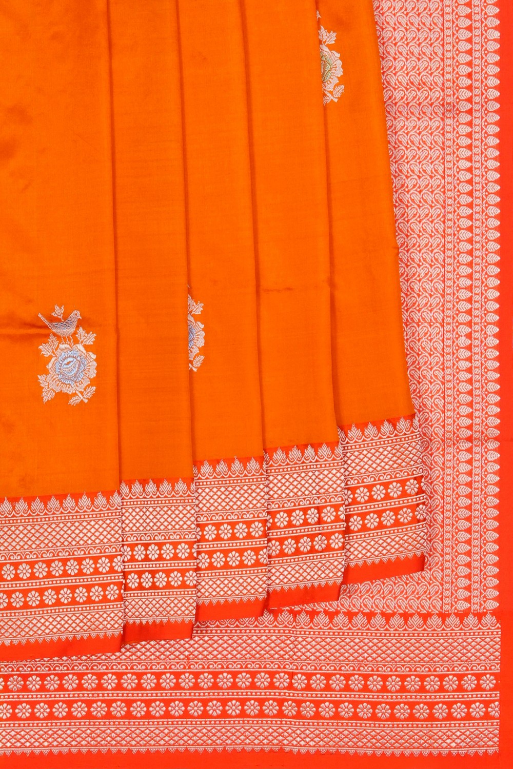 Image of Banarasi Silk Orange Saree