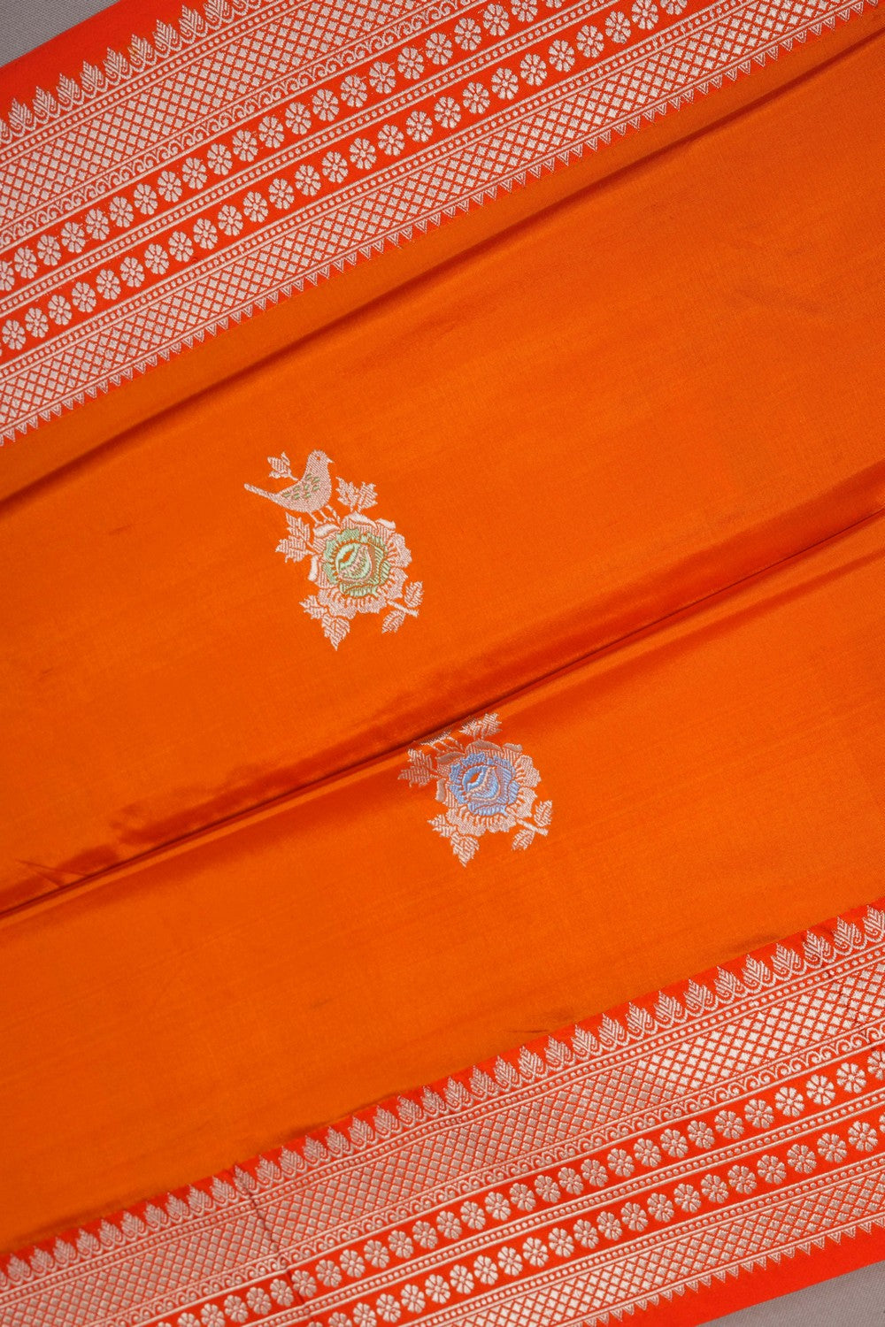 Image of Banarasi Silk Orange Saree