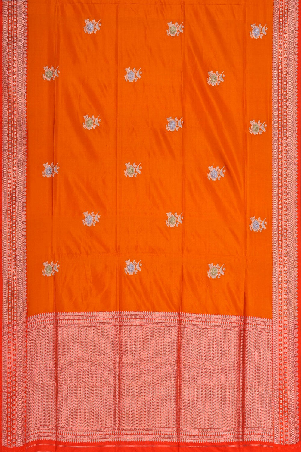 Image of Banarasi Silk Orange Saree