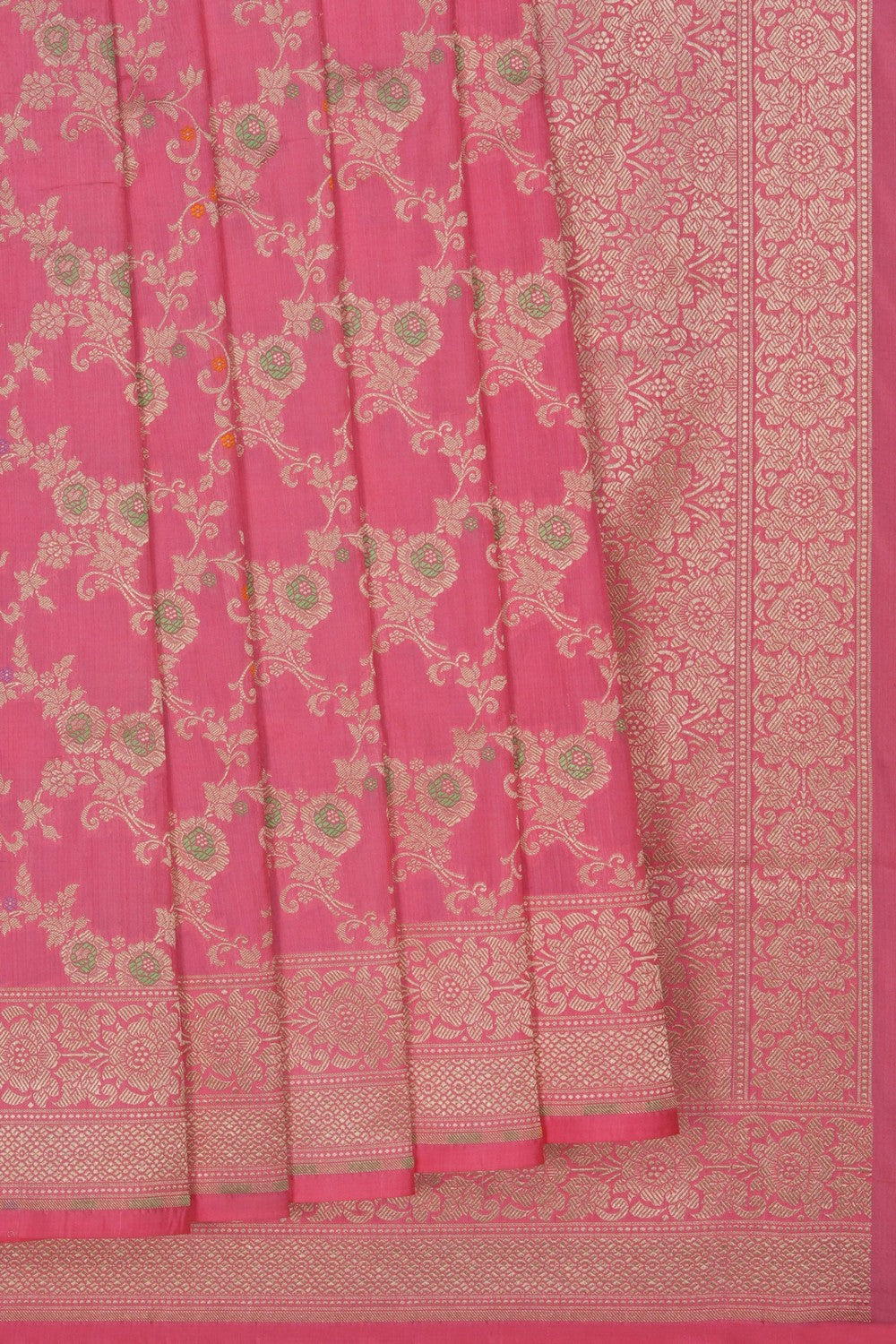 Image of Banarasi Silk Brocade Pink Saree