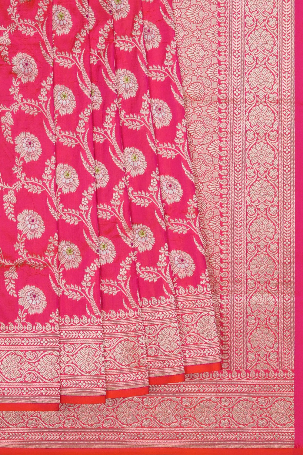 Image of Banarasi Silk Brocade Pink Saree