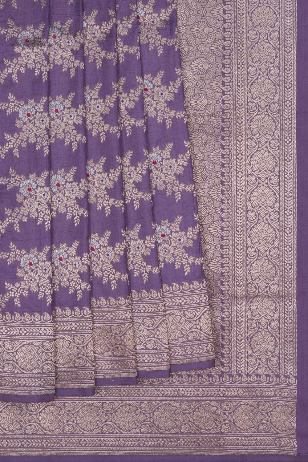 Image of Banarasi Silk Brocade Purple Saree