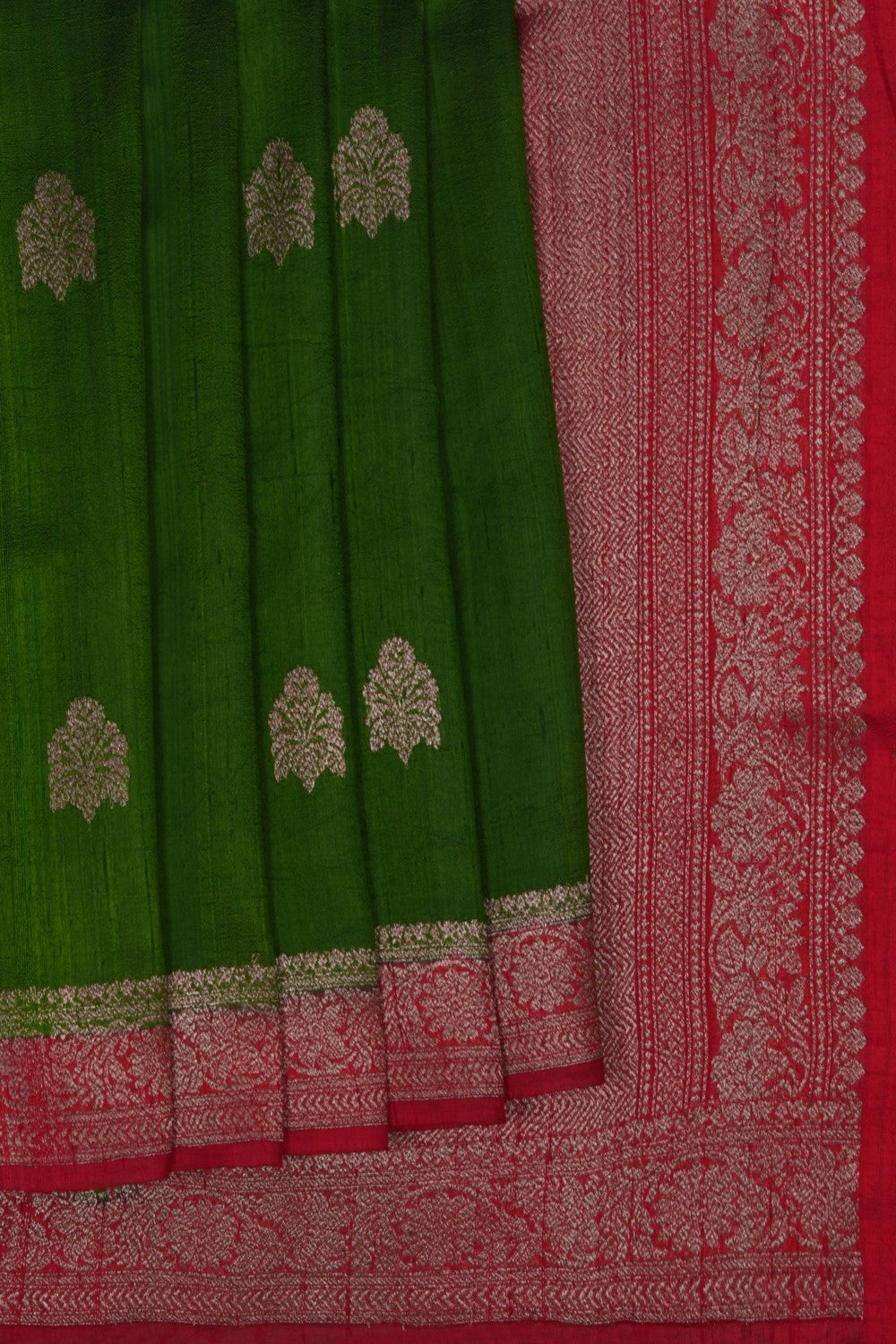 Image of Banarasi Dupion Silk Green Saree