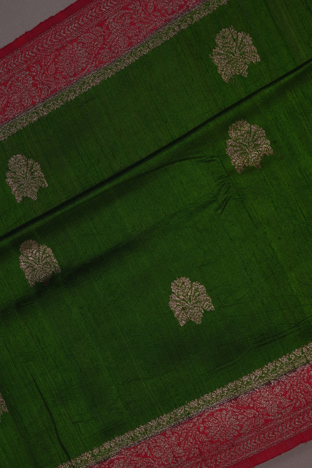 Image of Banarasi Dupion Silk Green Saree