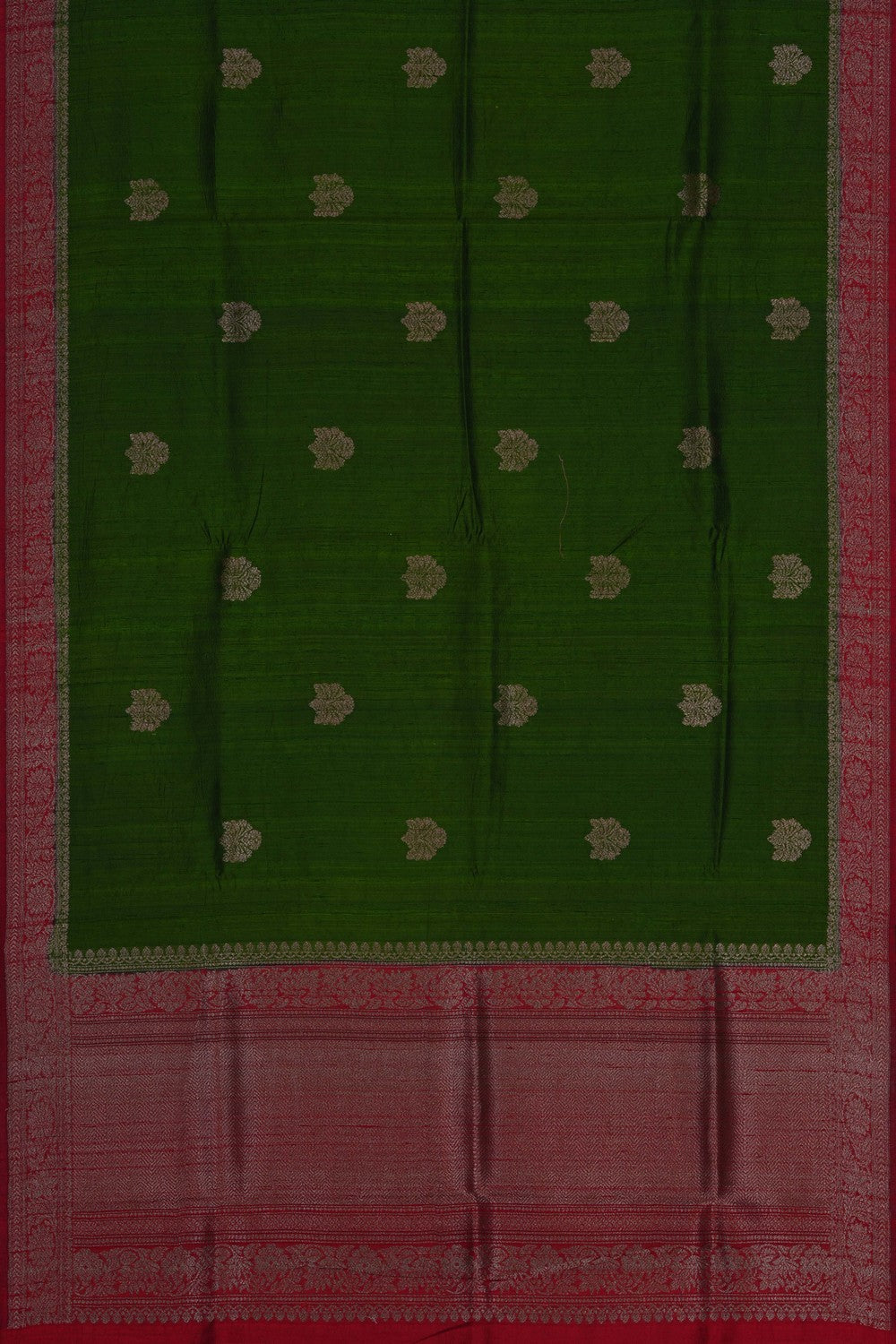 Image of Banarasi Dupion Silk Green Saree