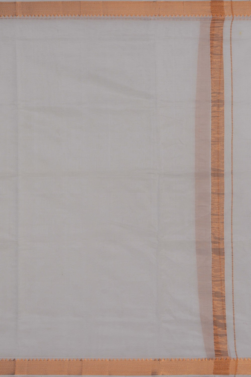 Image of Mangalgiri Silk White Dhoti With Kanduva (8 X 4)