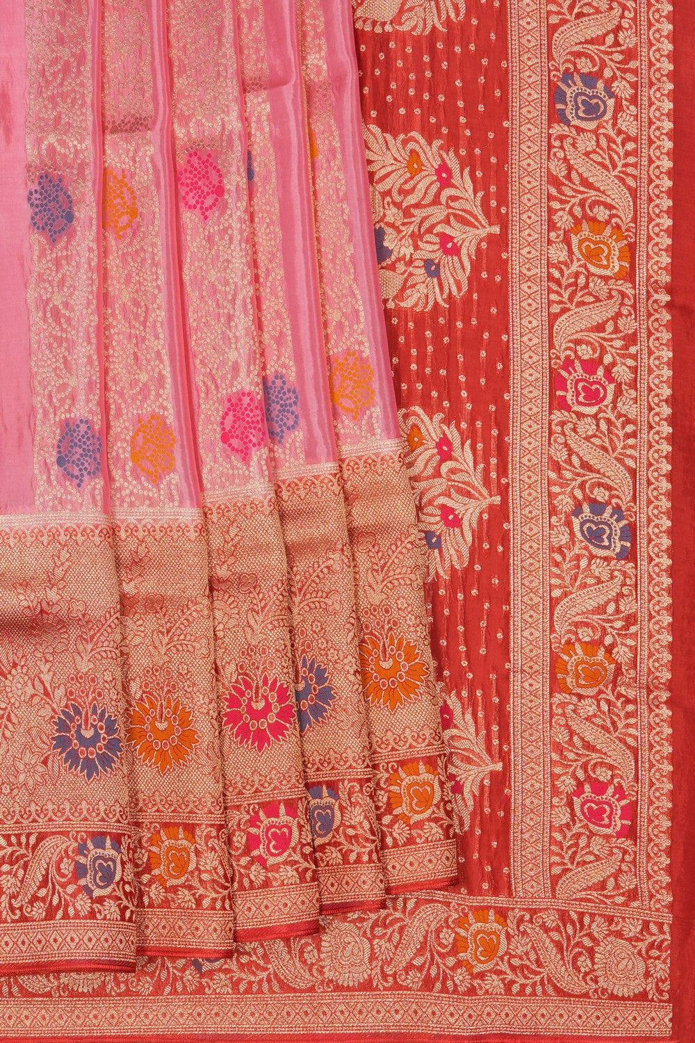 Image of Banarasi Tissue Silk Pink Saree
